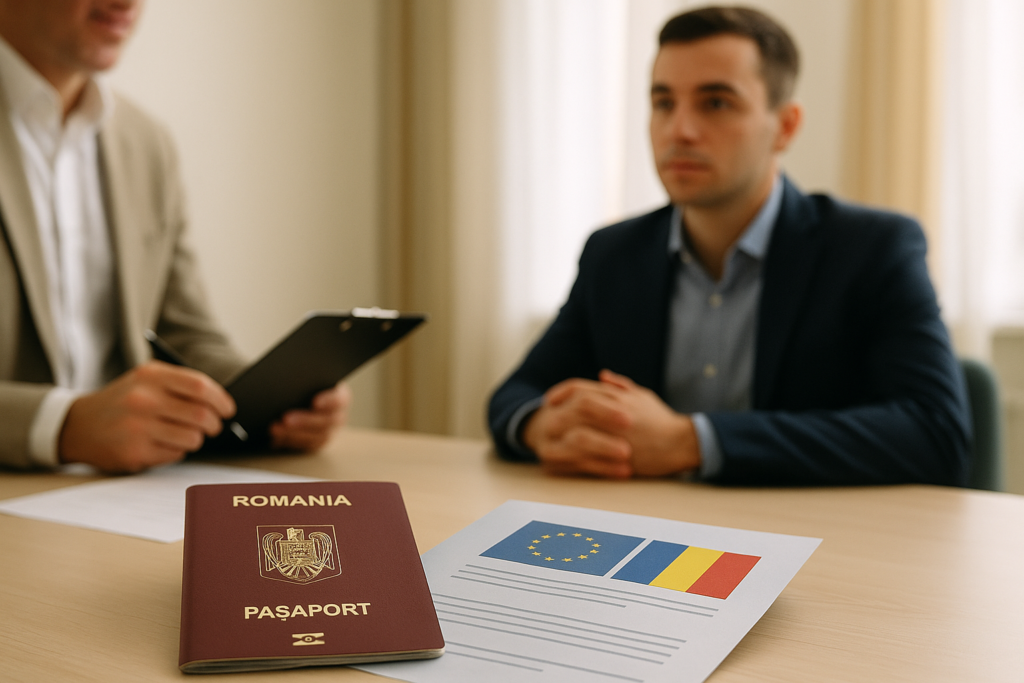 Pașaport românesc și documente pentru dosarul de redobândire a cetățeniei române